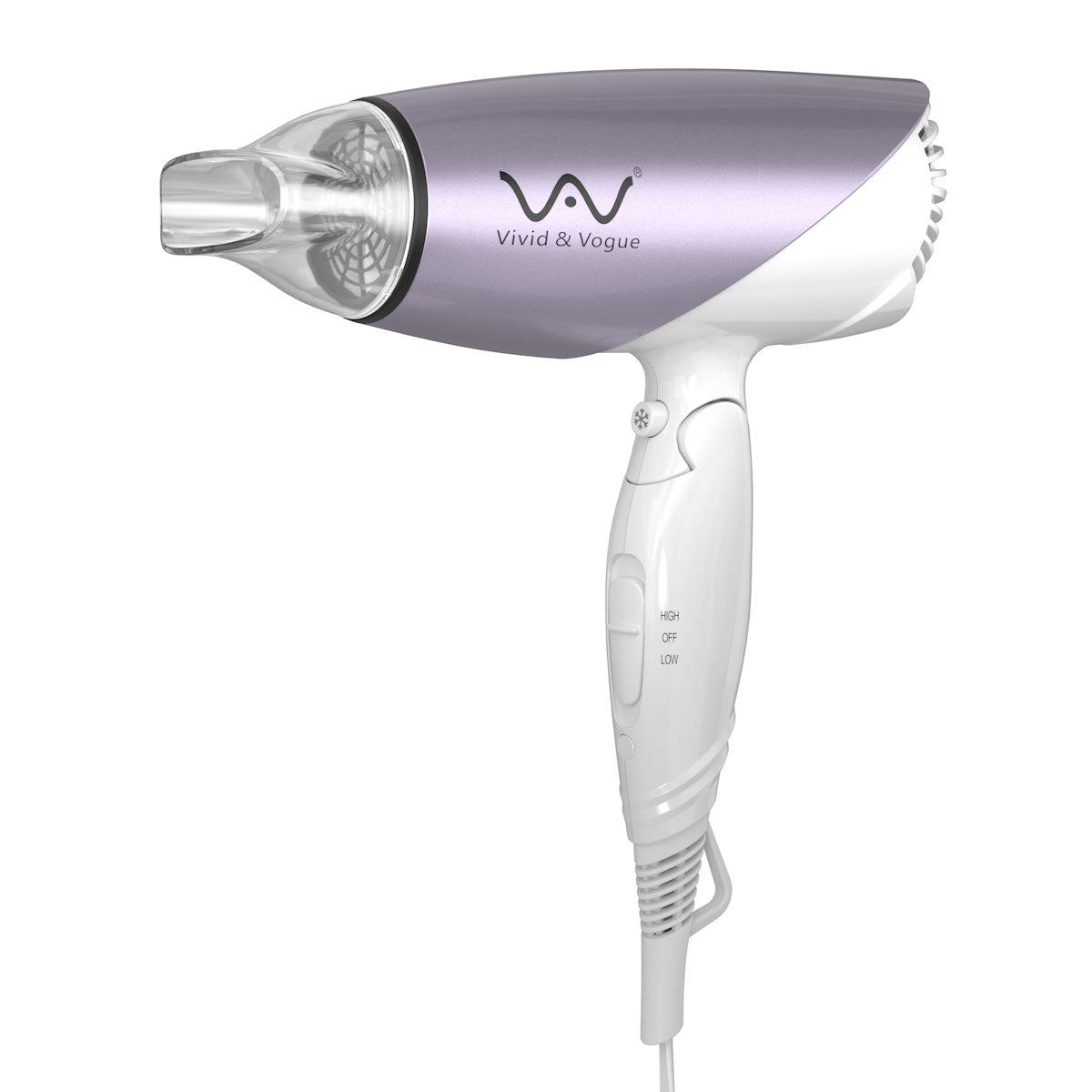 VAV イオンドライヤー 折りたたみ式 1200Wへアードライヤー ノズル付き 風温&風量調節可 収納便利