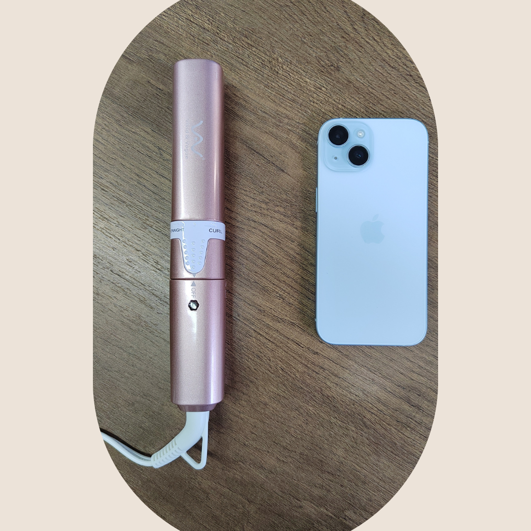 VAV 2IN1 Travel Straightener &amp; Curling Iron, 2-way Mini Hair Iron, Dual-use Curling Iron, Portable, Suitable for Overseas Use 