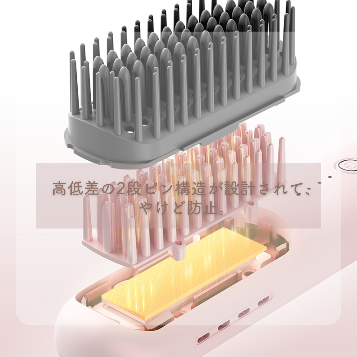 VAV コードレスヒートブラシ コンパクト&軽量&携帯便利&Type-C充電式 ヘアブラシアイロン ボリュームアップ/ストレート/カール/ワンカール多様なヘアアレンジ 海外兼用