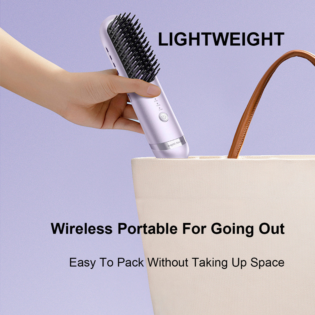 Vivid&Vogue Cordless Hair Straightener Brush, 2 in 1 Curling & Straightening Brush with 200 Million Negative Ions, Mini Travel Hot Straightener Comb for Women, Fast Heating & Dual Voltage