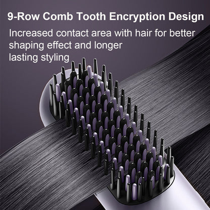 Vivid&Vogue Cordless Hair Straightener Brush, 2 in 1 Curling & Straightening Brush with 200 Million Negative Ions, Mini Travel Hot Straightener Comb for Women, Fast Heating & Dual Voltage